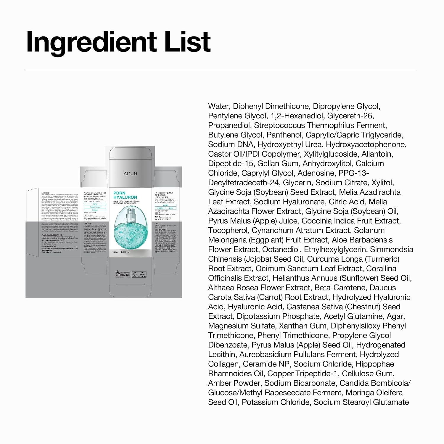 PDRN Hyaluronic Acid Moisture Capsule Mist 30ml