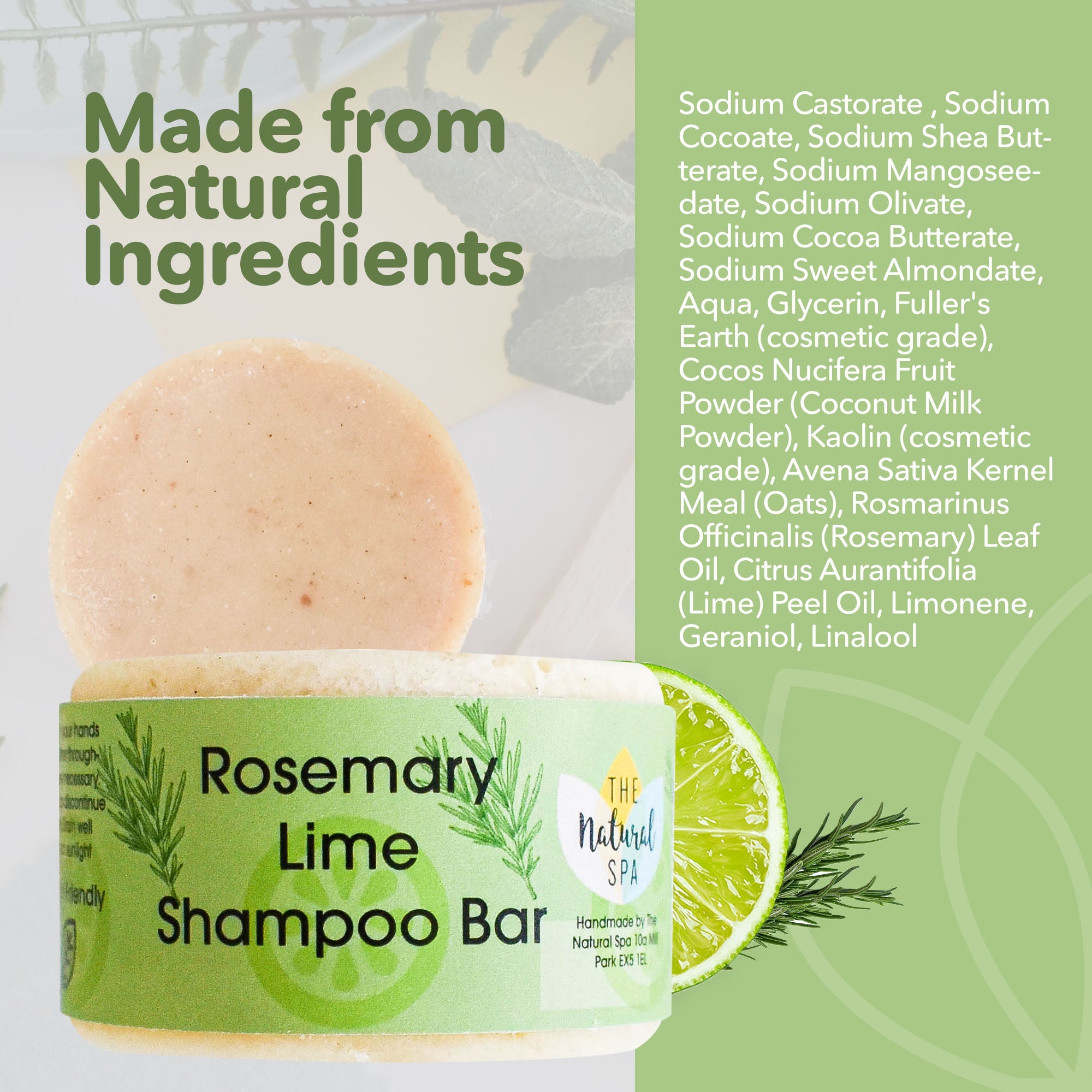 Rosemary & Lime Shampoo Bar | Natural Hair Wash for All Hair Types | Vegan, Plastic-Free Hair Care-4